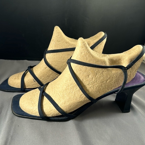 Bandolino black strappy square front dress shoe in black with 3” heel - Picture 4 of 6